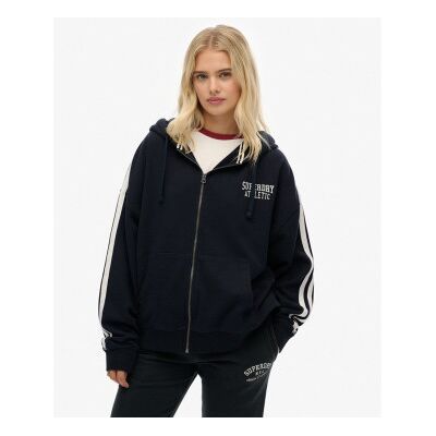Superdry für Damen. W2012425A Athletic Essentials Sweatshirt mit entspanntem Reißverschluss, marineblau (XL), Lässig, Baumwolle Superdry für Damen. W2012425A Athletic Essentials Sweatshirt mit entspanntem Reißverschluss, marineblau (XL), Lässig, Baumwolle