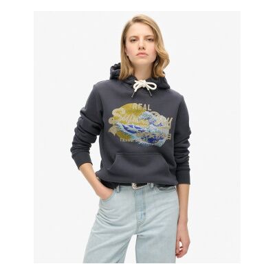 Superdry für Damen. W2012146A Sweatshirt Tokyo Vl Grafik grau (S), Lässig, Baumwolle Superdry für Damen. W2012146A Sweatshirt Tokyo Vl Grafik grau (S), Lässig, Baumwolle