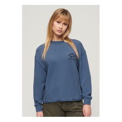 Superdry für Damen. W2012072A Athletic Essential Sweatshirt blau (S), Lässig, Baumwolle, Langarm Superdry für Damen. W2012072A Athletic Essential Sweatshirt blau (S), Lässig, Baumwolle, Langarm