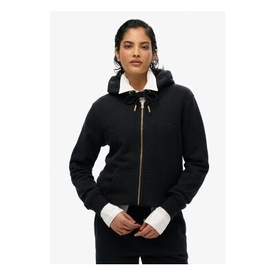 Superdry für Damen. W2012358A Hoodie mit Reißverschluss und Logo Essential schwarz (M), Lässig, Baumwolle, Nachhaltig Superdry für Damen. W2012358A Hoodie mit Reißverschluss und Logo Essential schwarz (M), Lässig, Baumwolle, Nachhaltig