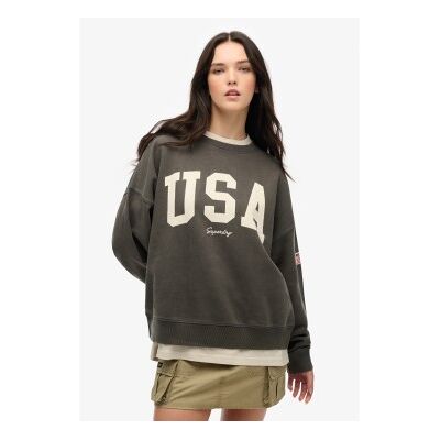 Superdry für Damen. W2012443A Athletic Essentials Lose Passform Rundhalsausschnitt Sweatshirt dunkelgrau (S), Lässig, Baumwolle Superdry für Damen. W2012443A Athletic Essentials Lose Passform Rundhalsausschnitt Sweatshirt dunkelgrau (S), Lässig, Baumwolle