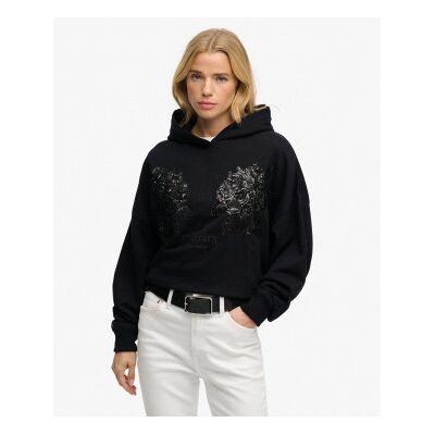 Superdry für Damen. W2012463A Sweatshirt Tattoo Embellish Oversize schwarz (XL), Lässig, Baumwolle Superdry für Damen. W2012463A Sweatshirt Tattoo Embellish Oversize schwarz (XL), Lässig, Baumwolle