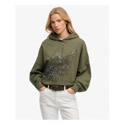 Superdry für Damen. W2012463A Sweatshirt Tatto grün (S), Lässig, Baumwolle Superdry für Damen. W2012463A Sweatshirt Tatto grün (S), Lässig, Baumwolle