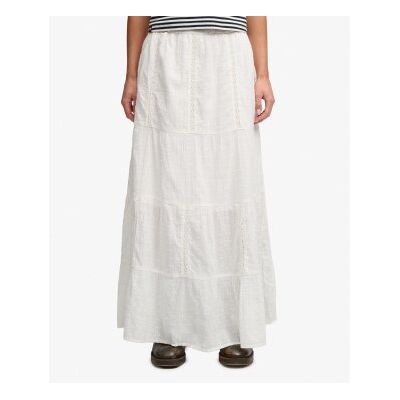 Superdry für Damen. W7210412A Tiered Maxi Rock gebrochenes Weiß (12), Lässig, Baumwolle Superdry für Damen. W7210412A Tiered Maxi Rock gebrochenes Weiß (12), Lässig, Baumwolle