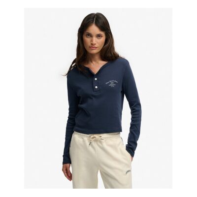 Superdry für Damen. W6012242A Athletic Down navy T-Shirt (L), Lässig, Baumwolle, Langarm, Marine Superdry für Damen. W6012242A Athletic Down navy T-Shirt (L), Lässig, Baumwolle, Langarm, Marine