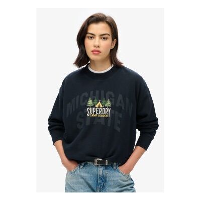 Superdry für Damen. W2012156A Locker sitzendes Sweatshirt mit Rundhalsausschnitt Travel Souvenir navy (L), Lässig, Baumwolle, Nachhaltig, Ma Superdry für Damen. W2012156A Locker sitzendes Sweatshirt mit Rundhalsausschnitt Travel Souvenir navy (L), Lässig, Baumwolle, Nachhaltig, Ma