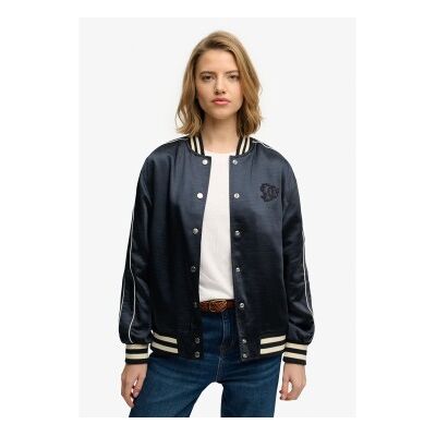 Superdry für Damen. W5012059A Varsity Satin Jacke navy (XL), Lässig, Polyester, Marine Superdry für Damen. W5012059A Varsity Satin Jacke navy (XL), Lässig, Polyester, Marine