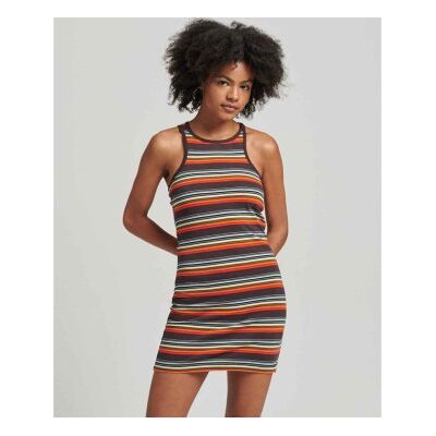 Superdry für Damen. W8011412A Vintage Stripe Racer Logo-Kleid mehrfarbig (XXS), Lässig, Baumwolle, Ärmellos / Hosenträger Superdry für Damen. W8011412A Vintage Stripe Racer Logo-Kleid mehrfarbig (XXS), Lässig, Baumwolle, Ärmellos / Hosenträger
