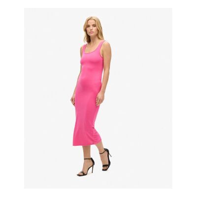 Superdry für Damen. W8011461A Gestricktes Midikleid mit quadratischem Ausschnitt rosa (M), Lässig, Party, Modal, Ärmellos / Hosenträger Superdry für Damen. W8011461A Gestricktes Midikleid mit quadratischem Ausschnitt rosa (M), Lässig, Party, Modal, Ärmellos / Hosenträger