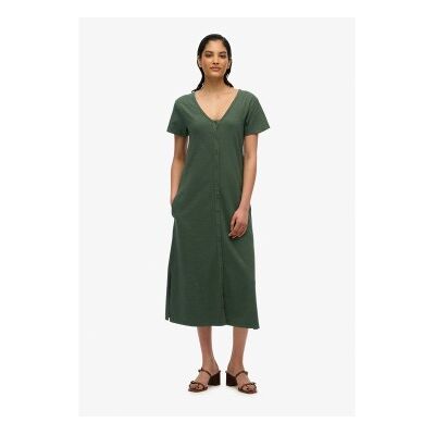 Superdry für Damen. W8011860A Grünes Midi-Strickkleid (M), Lässig, Baumwolle, Kurzarm Superdry für Damen. W8011860A Grünes Midi-Strickkleid (M), Lässig, Baumwolle, Kurzarm