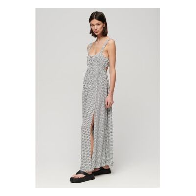 Superdry für Damen. W8011623A Kleid mit geknoteten Trägern auf dem Rücken weiß (S), Lässig, Viskose, Ärmellos / Hosenträger Superdry für Damen. W8011623A Kleid mit geknoteten Trägern auf dem Rücken weiß (S), Lässig, Viskose, Ärmellos / Hosenträger
