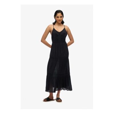 Superdry für Damen. W8011908A Ibiza-Kleid schwarz (XL), Lässig, Viskose, Ärmellos / Hosenträger Superdry für Damen. W8011908A Ibiza-Kleid schwarz (XL), Lässig, Viskose, Ärmellos / Hosenträger
