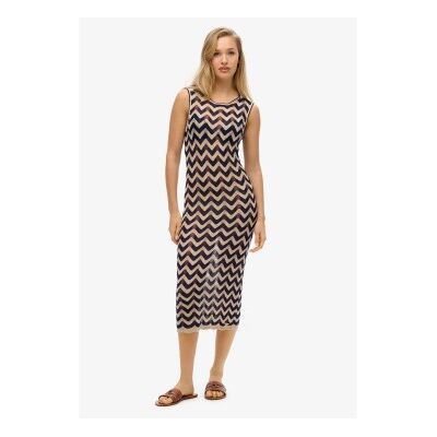 Superdry für Damen. W8011848A Navyfarbenes Zickzack-Midi-Strickkleid (M), Lässig, Viskose, Ärmellos / Hosenträger, Marine Superdry für Damen. W8011848A Navyfarbenes Zickzack-Midi-Strickkleid (M), Lässig, Viskose, Ärmellos / Hosenträger, Marine