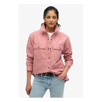 Superdry für Damen. W4010465A Rosa Hemd von Workwear (S), Lässig, Baumwolle, Langarm Superdry für Damen. W4010465A Rosa Hemd von Workwear (S), Lässig, Baumwolle, Langarm