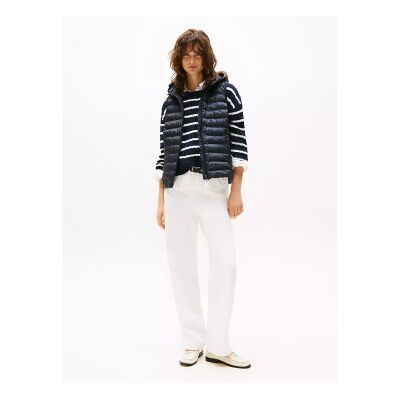 Tommy Hilfiger für Damen. WW0WW42051 Daunen-Steppweste navy (M), Lässig, Ärmellos / Hosenträger, Recyceltes Polyester, Nachhaltig, Marine Tommy Hilfiger für Damen. WW0WW42051 Daunen-Steppweste navy (M), Lässig, Ärmellos / Hosenträger, Recyceltes Polyester, Nachhaltig, Marine