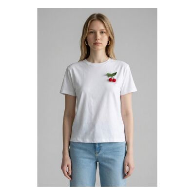 Twinset für Damen. 261TT2271 Spilla T-shirt weiß (M), Lässig, Baumwolle, Kurzarm Twinset für Damen. 261TT2271 Spilla T-shirt weiß (M), Lässig, Baumwolle, Kurzarm