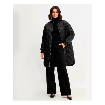 Twinset für Damen. 252TP2130 Lange Jacke schwarz (42), Lässig, Polyamid Twinset für Damen. 252TP2130 Lange Jacke schwarz (42), Lässig, Polyamid