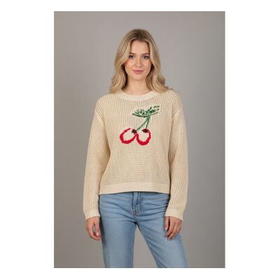 Twinset für Damen. 261TT3300 Ricamata Pullover beige (XS), Lässig, Baumwolle Twinset für Damen. 261TT3300 Ricamata Pullover beige (XS), Lässig, Baumwolle