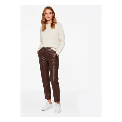 Twinset für Damen. 252TP2091 Braune Mode-Hose (42), Lässig, Synthetisch Twinset für Damen. 252TP2091 Braune Mode-Hose (42), Lässig, Synthetisch