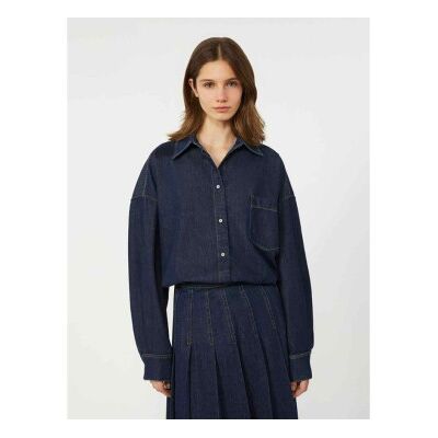 Weekend Max Mara für Damen. 2615111011600 Wkdfoggia navy hemd (44), Lässig, Baumwolle, Langarm, Marine Weekend Max Mara für Damen. 2615111011600 Wkdfoggia navy hemd (44), Lässig, Baumwolle, Langarm, Marine