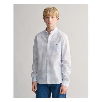 Gant für Jungen. 930483 Vichy Shield Teens blau kariertes Popeline-Hemd (9/10años= 134/140cm), Lässig, Baumwolle, Langarm, Kinderbekleidung Gant für Jungen. 930483 Vichy Shield Teens blau kariertes Popeline-Hemd (9/10años= 134/140cm), Lässig, Baumwolle, Langarm, Kinderbekleidung