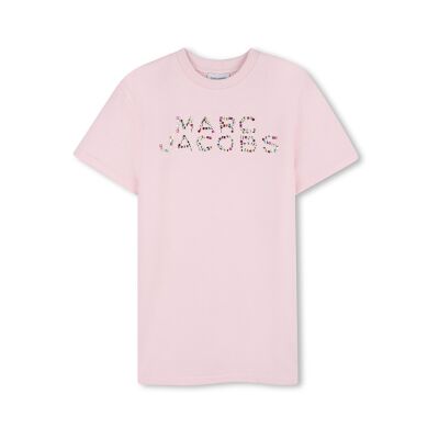 Marc Jacobs für Mädchen. W60718 Rosa Logo-Kleid (10Y= 138cm), Lässig, Baumwolle, Kurzarm, Kinderbekleidung Marc Jacobs für Mädchen. W60718 Rosa Logo-Kleid (10Y= 138cm), Lässig, Baumwolle, Kurzarm, Kinderbekleidung
