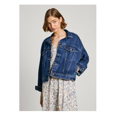 Pepe Jeans für Damen. PL402392CU0 Relaxed Jacke navy (M), Blau, Lässig, Baumwolle, Nachhaltig Pepe Jeans für Damen. PL402392CU0 Relaxed Jacke navy (M), Blau, Lässig, Baumwolle, Nachhaltig