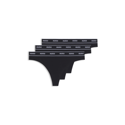 HUGO für Damen. 50469681 Set 3 Schwarz gestreifte Tangas (S), Heimtextilien, Baumwolle HUGO für Damen. 50469681 Set 3 Schwarz gestreifte Tangas (S), Heimtextilien, Baumwolle