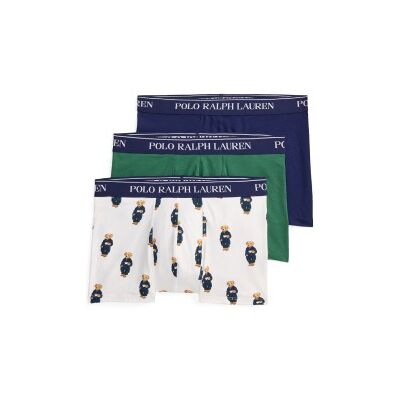 Polo Ralph Lauren für Herren. 714830299228 Set 3 Boxershorts aus Baumwolle mit marineblauem, grünem, weißem Gummiband (XL), Heimtextilien Polo Ralph Lauren für Herren. 714830299228 Set 3 Boxershorts aus Baumwolle mit marineblauem, grünem, weißem Gummiband (XL), Heimtextilien