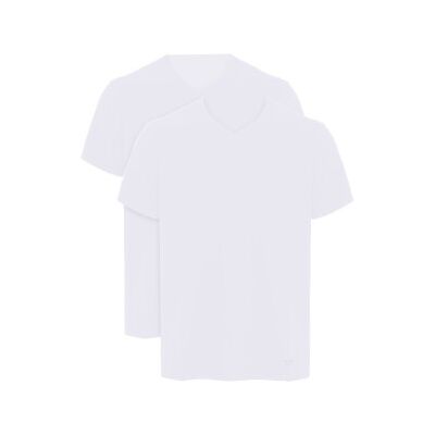 Giorgio Armani Emporio Armani für Herren. EM000392_AF24322 2er-Set weiße T-Shirts (M), Heimtextilien, Baumwolle, Kurzarm Giorgio Armani Emporio Armani für Herren. EM000392_AF24322 2er-Set weiße T-Shirts (M), Heimtextilien, Baumwolle, Kurzarm