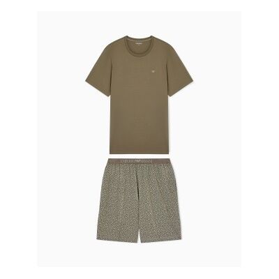 Giorgio Armani Emporio Armani für Herren. EM000399_AF18885 Pyjama Basic grün (S), Heimtextilien, Baumwolle, Kurzarm Giorgio Armani Emporio Armani für Herren. EM000399_AF18885 Pyjama Basic grün (S), Heimtextilien, Baumwolle, Kurzarm