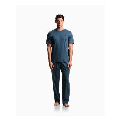 Giorgio Armani Emporio Armani für Herren. EM003544_AF20670 Luxus-Pyjama blau (M), Heimtextilien, Baumwolle, Kurzarm Giorgio Armani Emporio Armani für Herren. EM003544_AF20670 Luxus-Pyjama blau (M), Heimtextilien, Baumwolle, Kurzarm