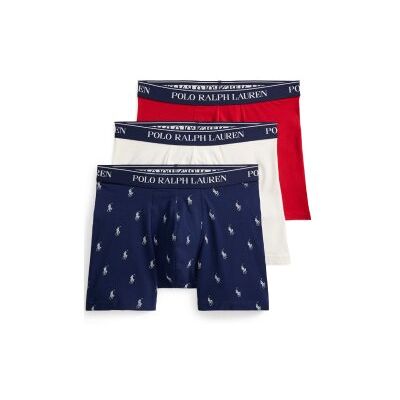Polo Ralph Lauren für Herren. 714830300102 Set 3 Boxershorts aus elastischer Baumwolle marineblau, weiß, rot (L), Heimtextilien Polo Ralph Lauren für Herren. 714830300102 Set 3 Boxershorts aus elastischer Baumwolle marineblau, weiß, rot (L), Heimtextilien