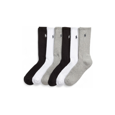 Polo Ralph Lauren für Herren. 449950140001 Set mit 6 Paar halbrunden Socken schwarz, weiß, grau (OSFA), Heimtextilien, Baumwolle Polo Ralph Lauren für Herren. 449950140001 Set mit 6 Paar halbrunden Socken schwarz, weiß, grau (OSFA), Heimtextilien, Baumwolle