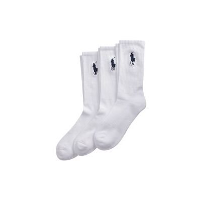 Polo Ralph Lauren für Herren. 449858064001 3er Set weiße Logo Crew Socken (40-45), Heimtextilien, Baumwolle Polo Ralph Lauren für Herren. 449858064001 3er Set weiße Logo Crew Socken (40-45), Heimtextilien, Baumwolle