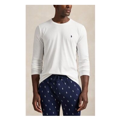 Polo Ralph Lauren für Herren. 714844759004 Nachthemd aus weißem Baumwollstrick (S), Heimtextilien, Baumwolle, Langarm Polo Ralph Lauren für Herren. 714844759004 Nachthemd aus weißem Baumwollstrick (S), Heimtextilien, Baumwolle, Langarm