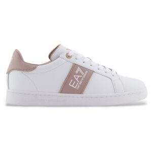 EA7 für Damen. X8X102_XK346 Leder-SneakerKlassisches Weiß (37 1/3), Wohnung, Schnürsenkel, Lässig EA7 für Damen. X8X102_XK346 Leder-SneakerKlassisches Weiß (37 1/3), Wohnung, Schnürsenkel, Lässig