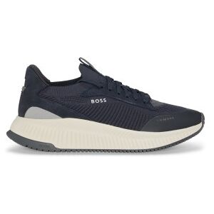 Boss für Herren. 50523113 TTNM EVO Turnschuhe mit gestricktem Obermaterial in navy (44), Wohnung, Schnürsenkel, Lässig, Marine Boss für Herren. 50523113 TTNM EVO Turnschuhe mit gestricktem Obermaterial in navy (44), Wohnung, Schnürsenkel, Lässig, Marine
