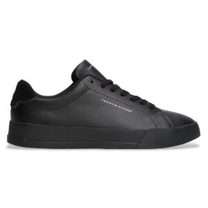Tommy Hilfiger für Herren. FM0FM05367 Leder Turnschuhe Tennis schwarz (44), Wohnung, Schnürsenkel, Lässig Tommy Hilfiger für Herren. FM0FM05367 Leder Turnschuhe Tennis schwarz (44), Wohnung, Schnürsenkel, Lässig