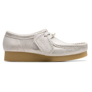 Clarks für Damen. 26184610 WallabeeE VOS silberne Lederschuhe (39.5), Wohnung, Schnürsenkel, Lässig Clarks für Damen. 26184610 WallabeeE VOS silberne Lederschuhe (39.5), Wohnung, Schnürsenkel, Lässig