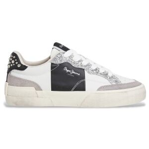 Pepe Jeans für Damen. PLS300006 Milan Court Leder Turnschuhe weiß (39), Wohnung, Schnürsenkel, Lässig Pepe Jeans für Damen. PLS300006 Milan Court Leder Turnschuhe weiß (39), Wohnung, Schnürsenkel, Lässig