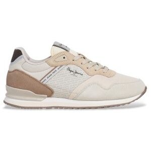 Pepe Jeans für Damen. PLS400007 London Logo beige Turnschuhe (39), Leder, Wohnung, Schnürsenkel, Lässig Pepe Jeans für Damen. PLS400007 London Logo beige Turnschuhe (39), Leder, Wohnung, Schnürsenkel, Lässig