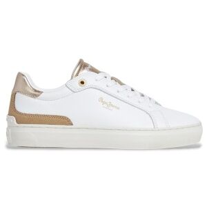 Pepe Jeans für Damen. PLS000007 Camden Cold Sneaker aus Leder in Weiß (38), Wohnung, Schnürsenkel, Lässig Pepe Jeans für Damen. PLS000007 Camden Cold Sneaker aus Leder in Weiß (38), Wohnung, Schnürsenkel, Lässig