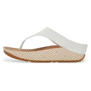 Fitflop für Damen. A4Q-194 Lulu Lux Graphic Ledersandalen in Weiß (36), Wohnung, 1 bis 3 cm, Keine, Lässig Fitflop für Damen. A4Q-194 Lulu Lux Graphic Ledersandalen in Weiß (36), Wohnung, 1 bis 3 cm, Keine, Lässig