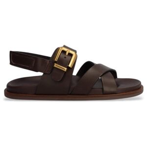 Alpe für Damen. 557417 Dunkelbraune Isabella Ledersandalen (38), Wohnung, Schnalle, Lässig Alpe für Damen. 557417 Dunkelbraune Isabella Ledersandalen (38), Wohnung, Schnalle, Lässig