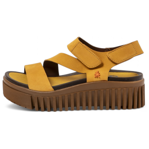 ART für Damen. 1157331F5003_024 Ledersandalen 1573 Brighton gelb (39), 3 bis 5 cm, Klettverschluss, Lässig ART für Damen. 1157331F5003_024 Ledersandalen 1573 Brighton gelb (39), 3 bis 5 cm, Klettverschluss, Lässig