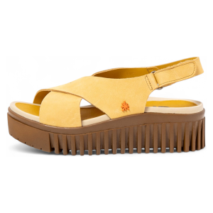 ART für Damen. 1157431GB003_0MU Leder-Sandalen 1574 Brighton gelb (38), 3 bis 5 cm, Klettverschluss, Lässig ART für Damen. 1157431GB003_0MU Leder-Sandalen 1574 Brighton gelb (38), 3 bis 5 cm, Klettverschluss, Lässig