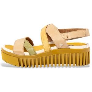 ART für Damen. 1167611Z2003_0MU Brighton gelbe Ledersandalen (41), 3 bis 5 cm, Klettverschluss, Lässig, Mehrfarbig ART für Damen. 1167611Z2003_0MU Brighton gelbe Ledersandalen (41), 3 bis 5 cm, Klettverschluss, Lässig, Mehrfarbig