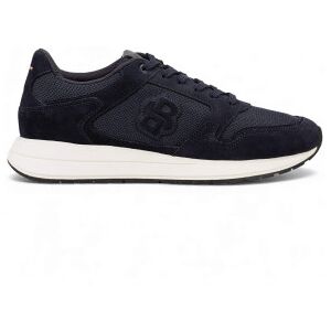 Boss für Herren. 50554612 Vinston Leder Turnschuhe blau (43), Wohnung, Schnürsenkel, Lässig Boss für Herren. 50554612 Vinston Leder Turnschuhe blau (43), Wohnung, Schnürsenkel, Lässig