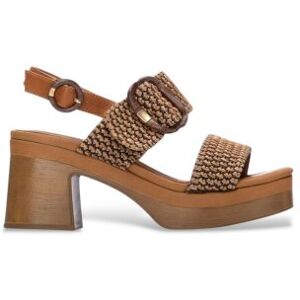 Carmela für Damen. 16315601-CAMEL Sandalen 163156 braun (38), Stoff, 5 bis 8 cm, Schnalle, Lässig Carmela für Damen. 16315601-CAMEL Sandalen 163156 braun (38), Stoff, 5 bis 8 cm, Schnalle, Lässig